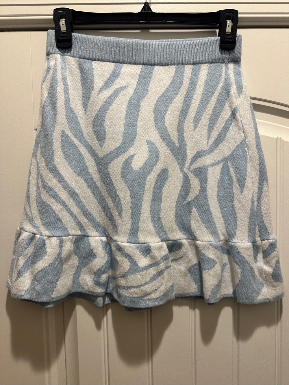 Blue and White Zebra Skirt